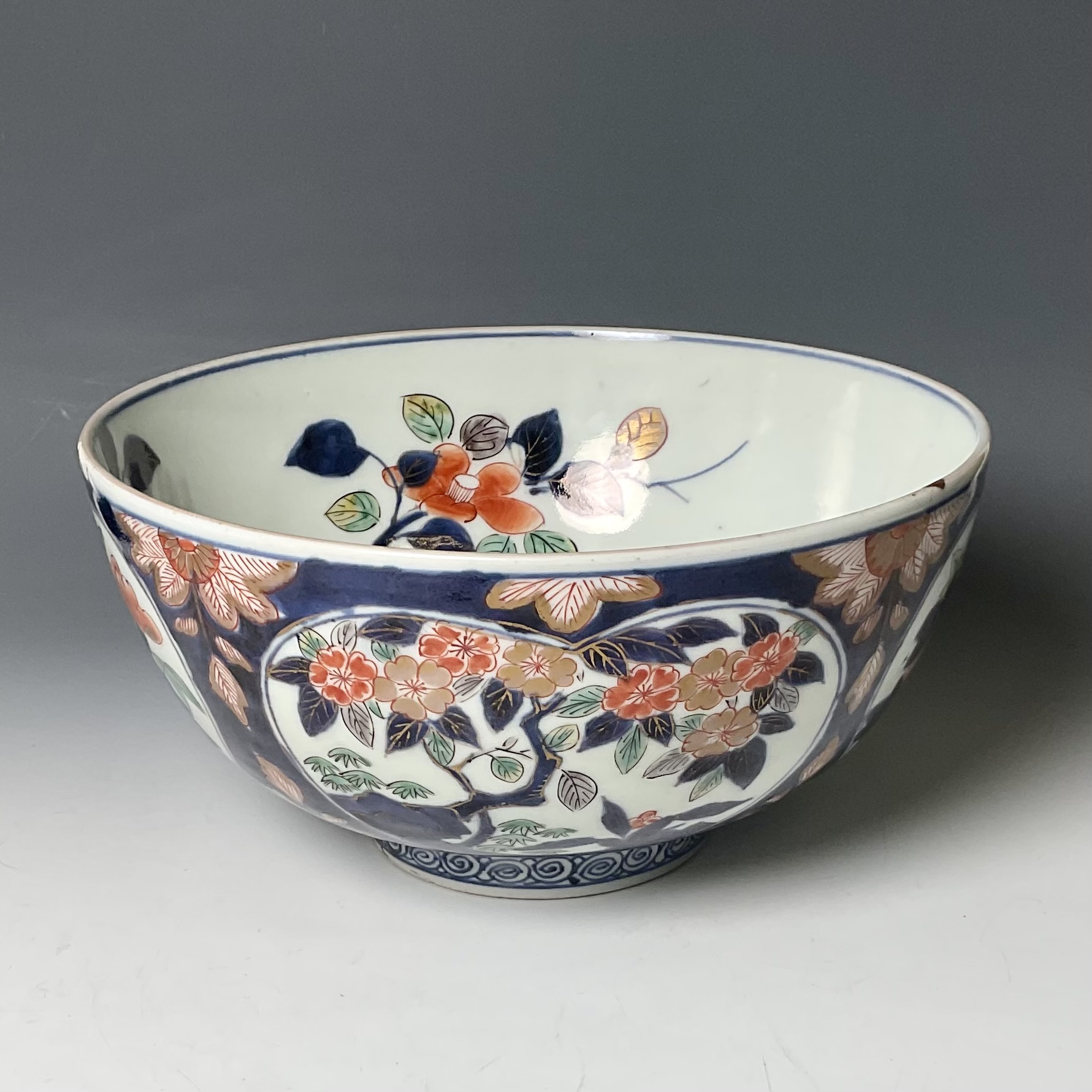 SALE 伊万里 染錦 表裏全面文 花尽 七寸大鉢