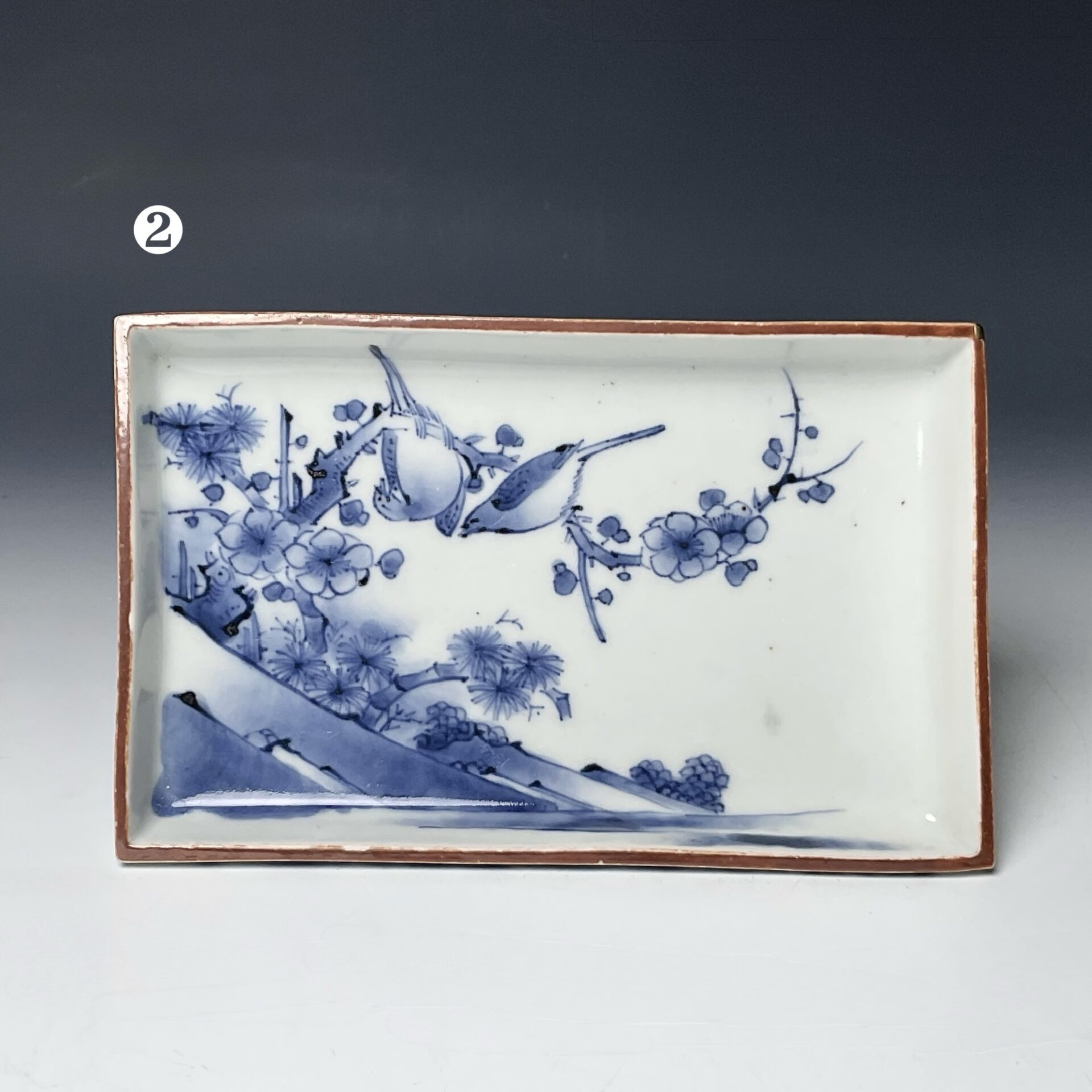 A SALE 藍柿右衛門梅鶯四方形小皿❷❸❹❻❼❽❾➓